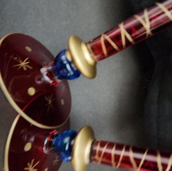 2-Pier 1 Champagne Flutes Hand Painted - Picture 7 of 7